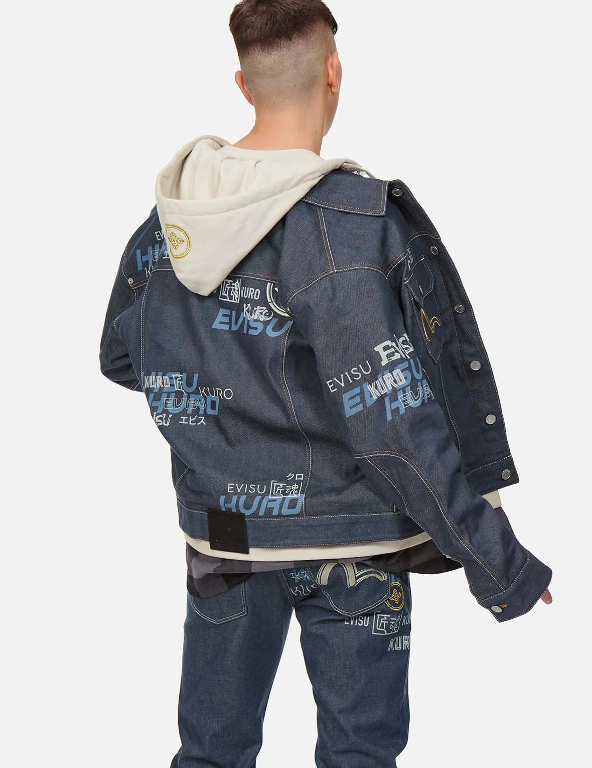 Logo Print Mock 3-in-1 Padded Denim Jacket