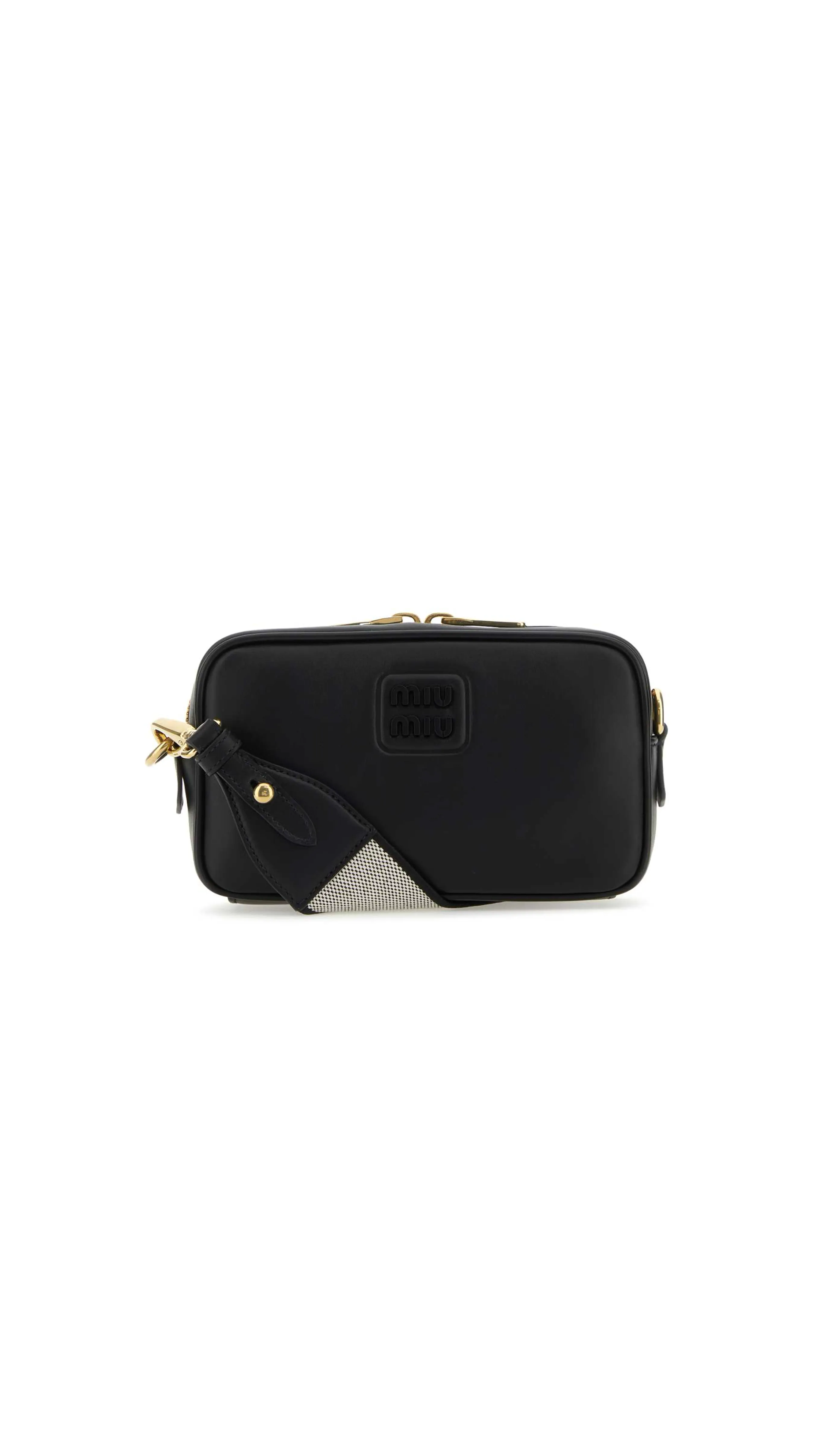 Logo Zip-Up Crossbody Bag - Black