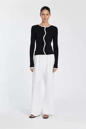 LUCILLE BLACK CONTRAST CARDIGAN