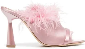 Malone Souliers Rima 95 feather detail mules Pink