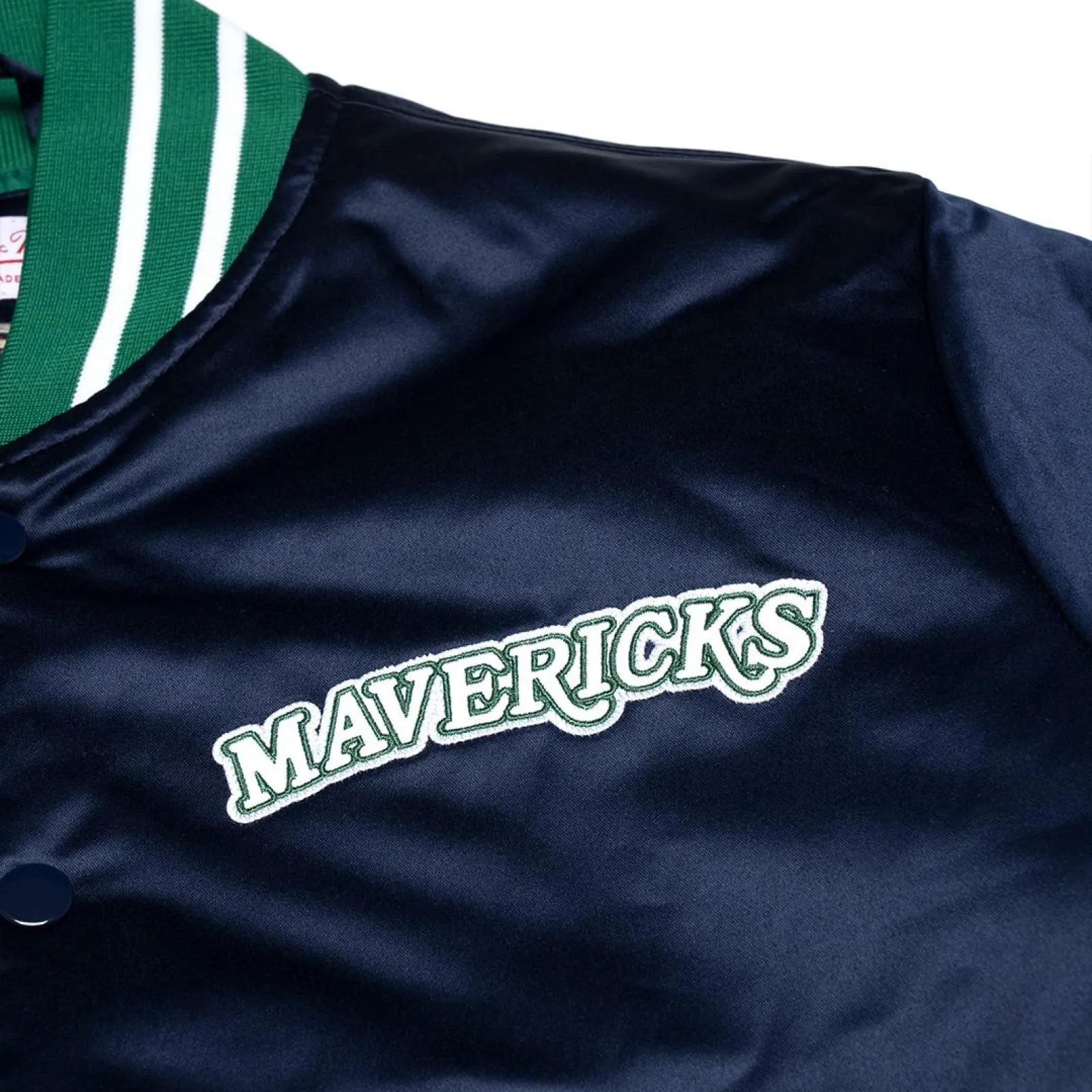 M&N NBA Dallas Mavericks Heavyweight Satin Jacket ''Navy Blue''