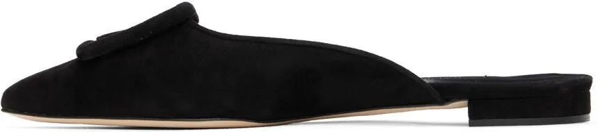 Manolo Blahnik Black Maysaleflat Flat Mules