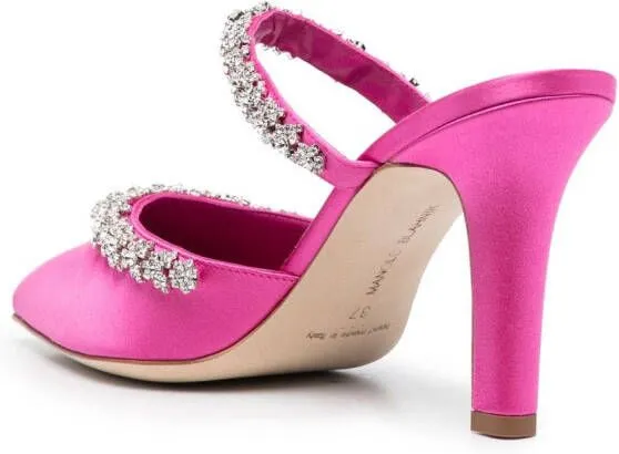 Manolo Blahnik Vedadamu 80mm crystal-embellished mules Pink