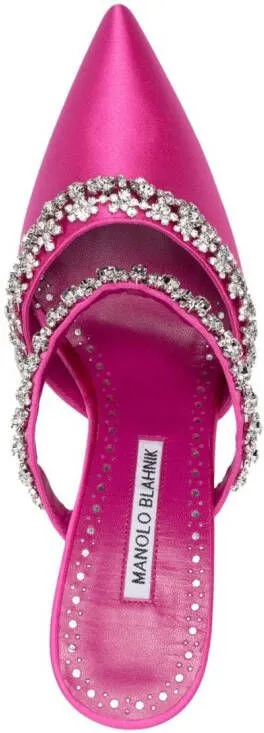 Manolo Blahnik Vedadamu 80mm crystal-embellished mules Pink