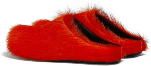 Marni Fussett Sabot calf-hair mules Orange