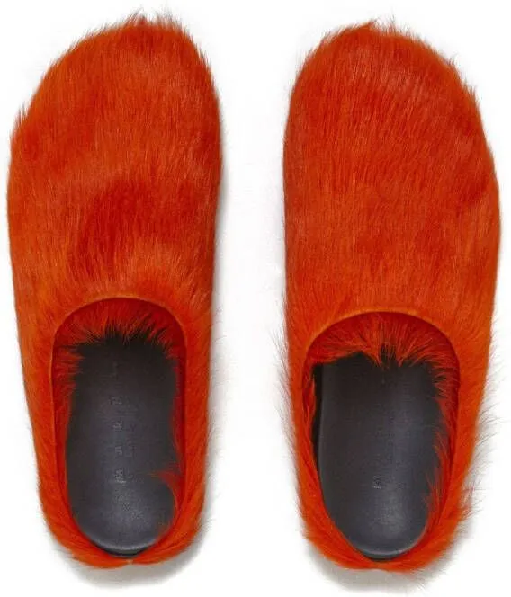 Marni Fussett Sabot calf-hair mules Orange