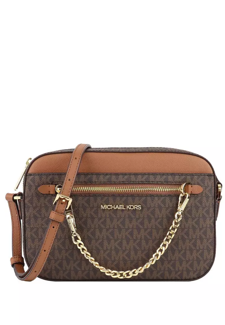 MICHAEL KORS Michael Kors Jet Set Item Signature Large Chain Crossbody Bag - Brown