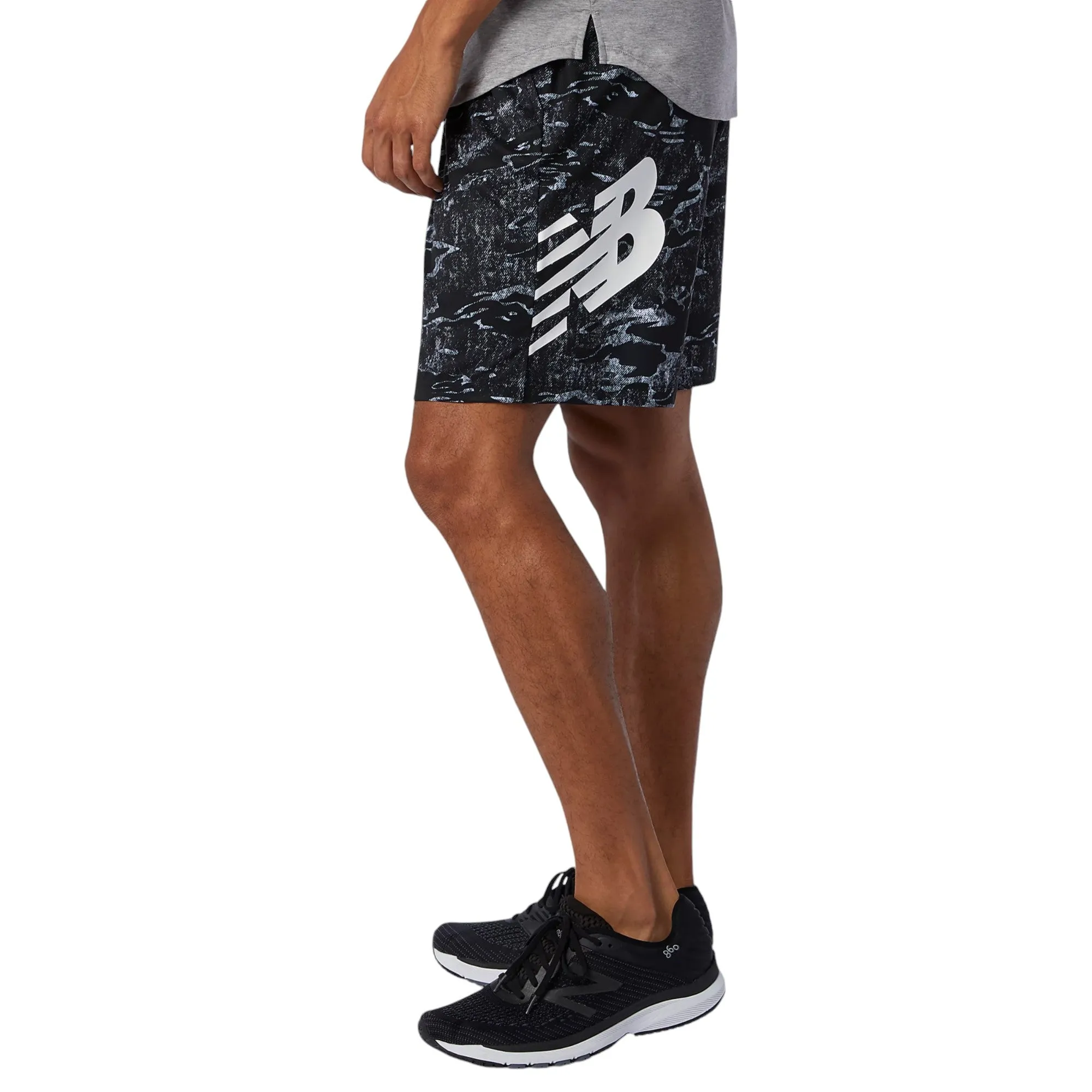 New Balance Tenacity 9-inch Printed Woven Shorts - Black