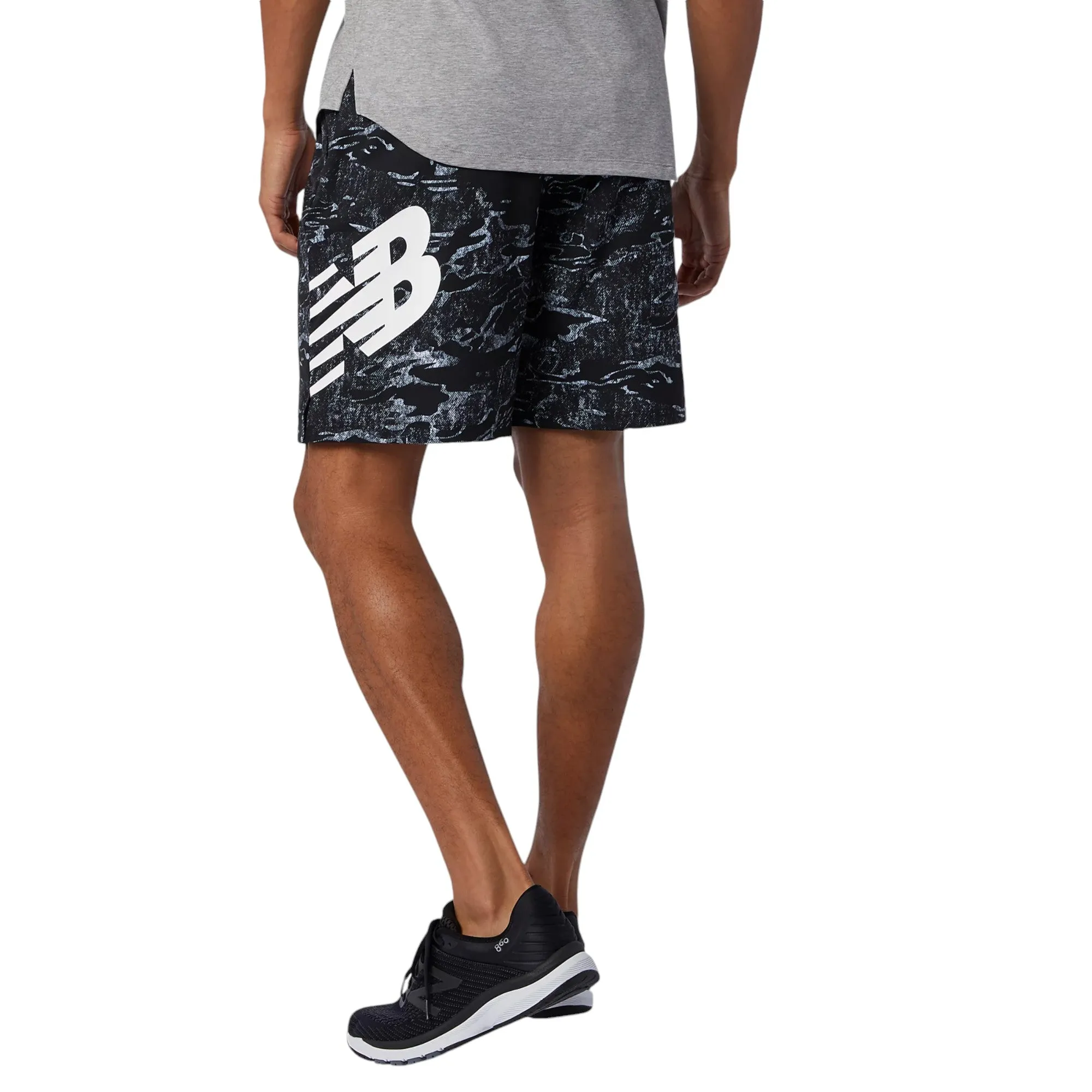 New Balance Tenacity 9-inch Printed Woven Shorts - Black