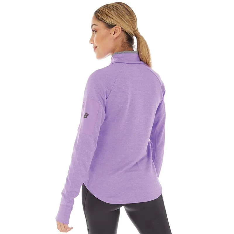 New Balance Womens All Terrain 1/2 Zip Running Top Purple