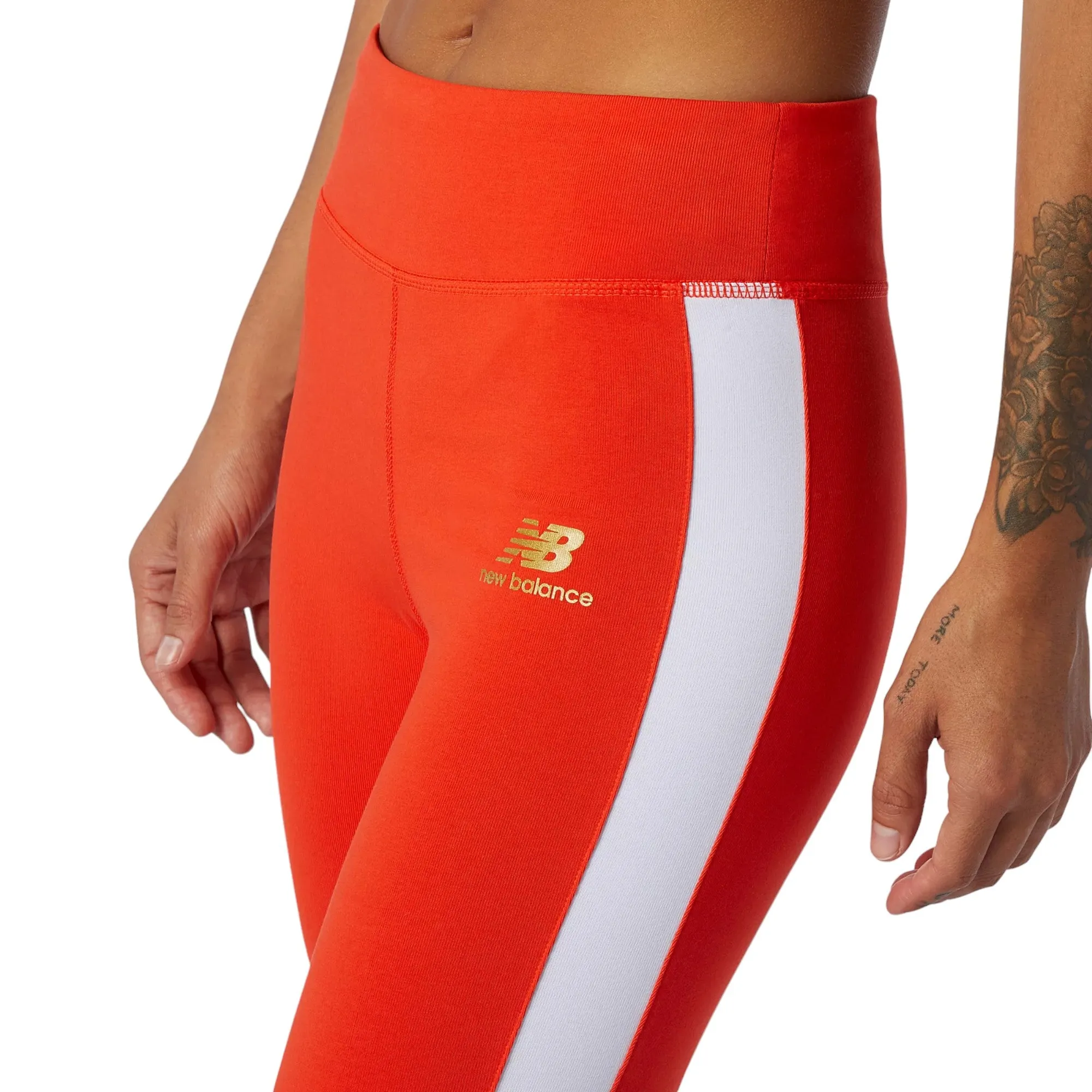 New Balance Womens Athletics Podium Leggings - Red