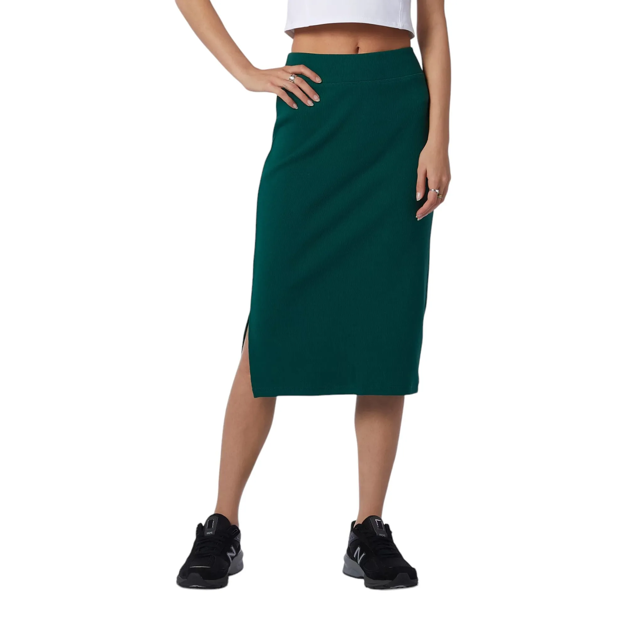 New Balance Womens Fitted Fit Athletics Lurex Skirt - Green