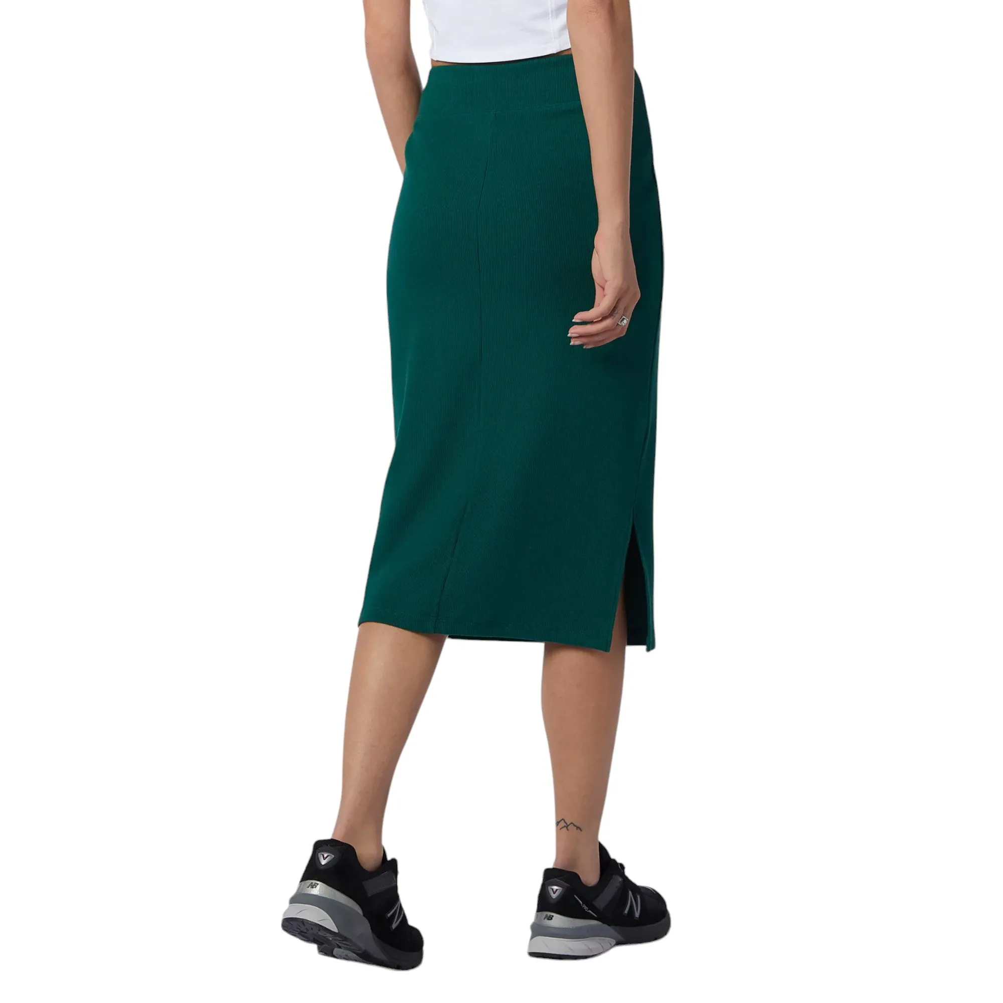 New Balance Womens Fitted Fit Athletics Lurex Skirt - Green