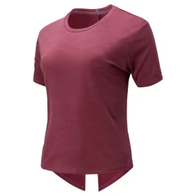 New Balance Womens Q Speed Jacquard T Shirt - Burgundy