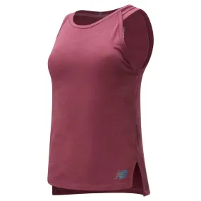 New Balance Womens Q Speed Jacquard Tank Top - Burgundy