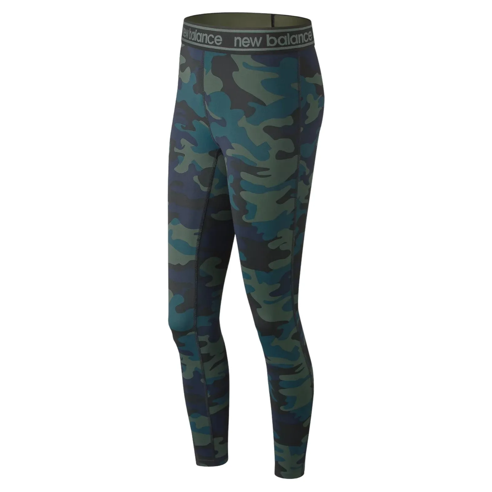 New Balance Womens Relentless Colorblock Tights Camo - Green