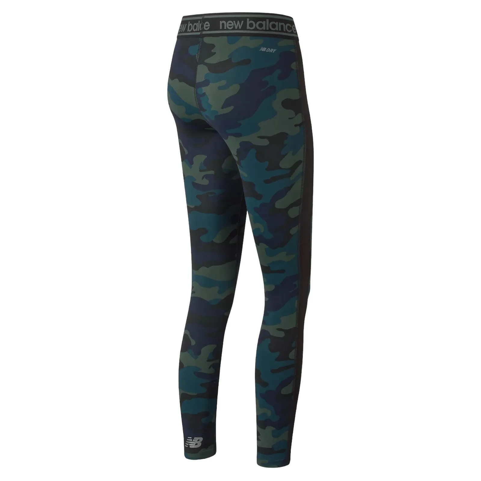 New Balance Womens Relentless Colorblock Tights Camo - Green