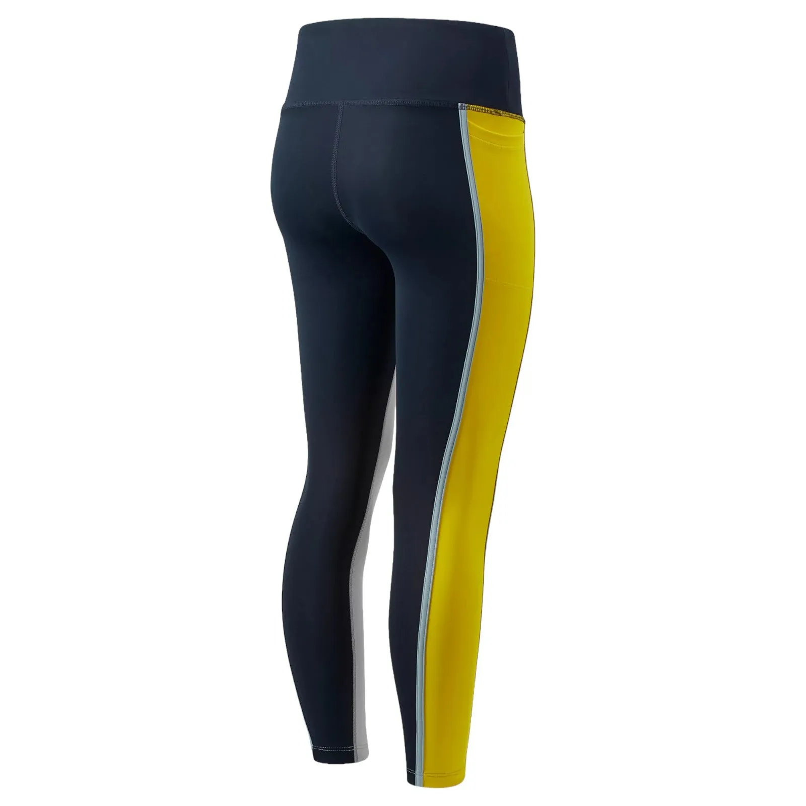 New Balance Womens Repeat Logo Running Tights - White / Yellow