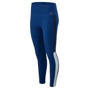 New Balance Womens Sport Spacedye 7/8 Pocket Tights - Blue