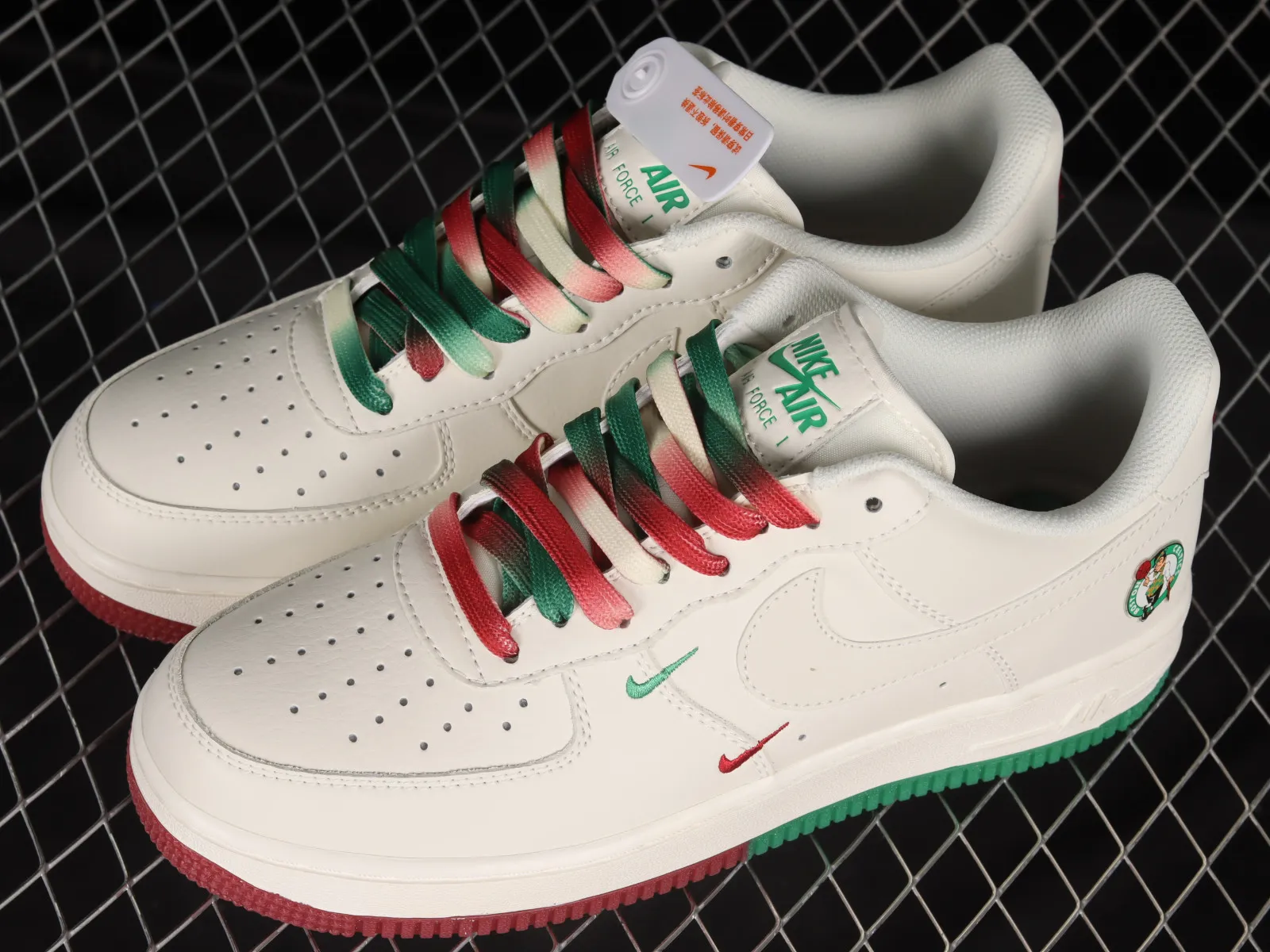 Nike Air Force 1 07 Low Cream White Green Red BO8569-034