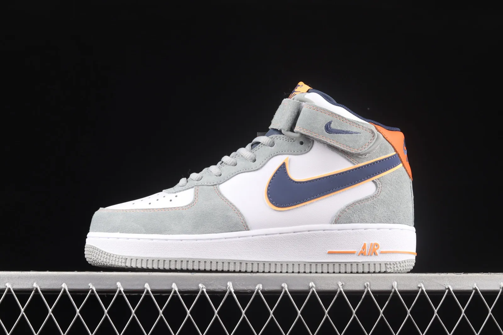 Nike Air Force 1 07 Mid Midnight Blue Orange Dark Grey CQ5059-203