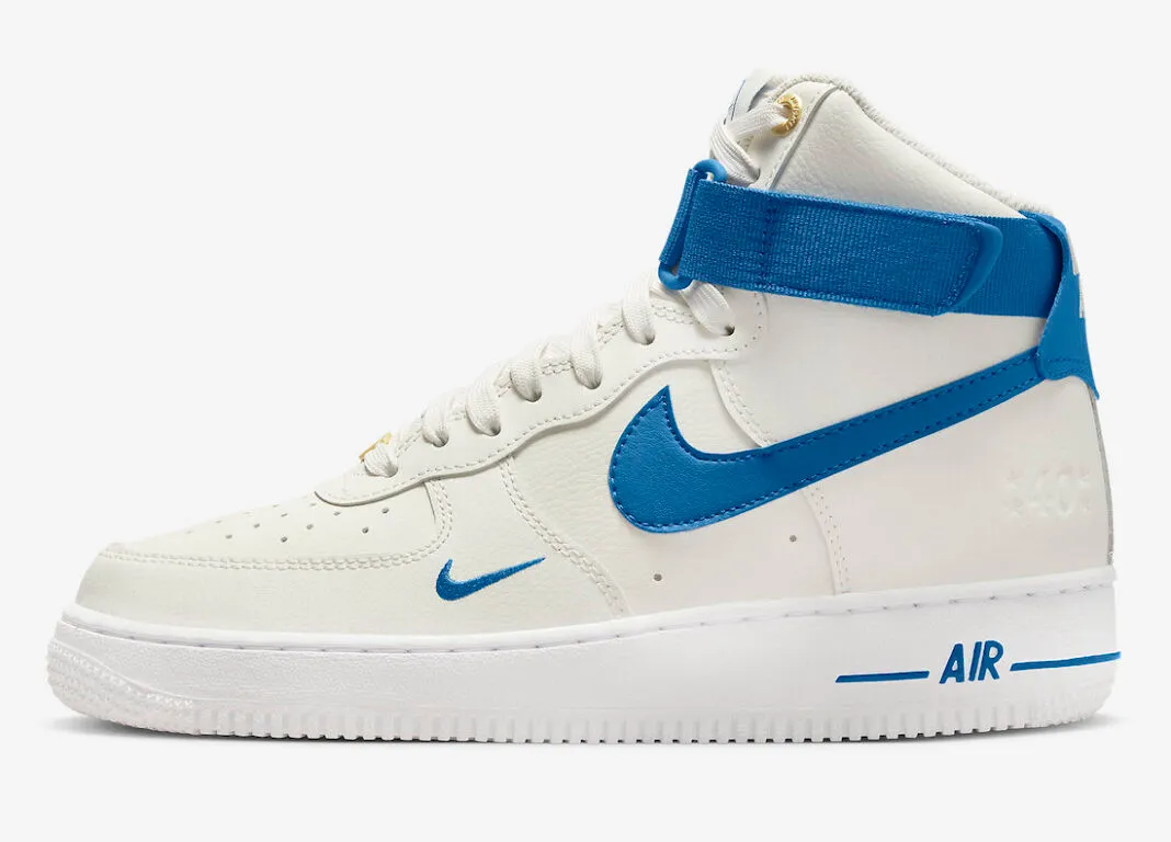 Nike Air Force 1 High 40th Anniversary Sail White Metallic Gold Blue Jay DQ7584-100