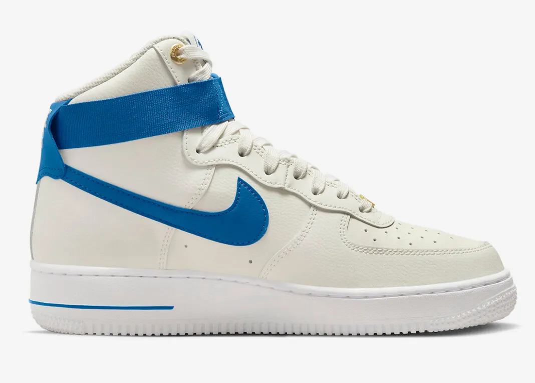 Nike Air Force 1 High 40th Anniversary Sail White Metallic Gold Blue Jay DQ7584-100