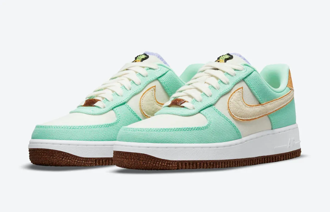 Nike Air Force 1 Low 07 Pinapple Green Glow Coconut Milk Metalic Gold CZ0268-300