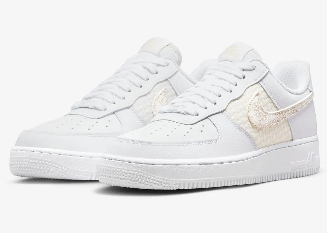 Nike Air Force 1 Low Flower Swoosh White Gold DO9458-100