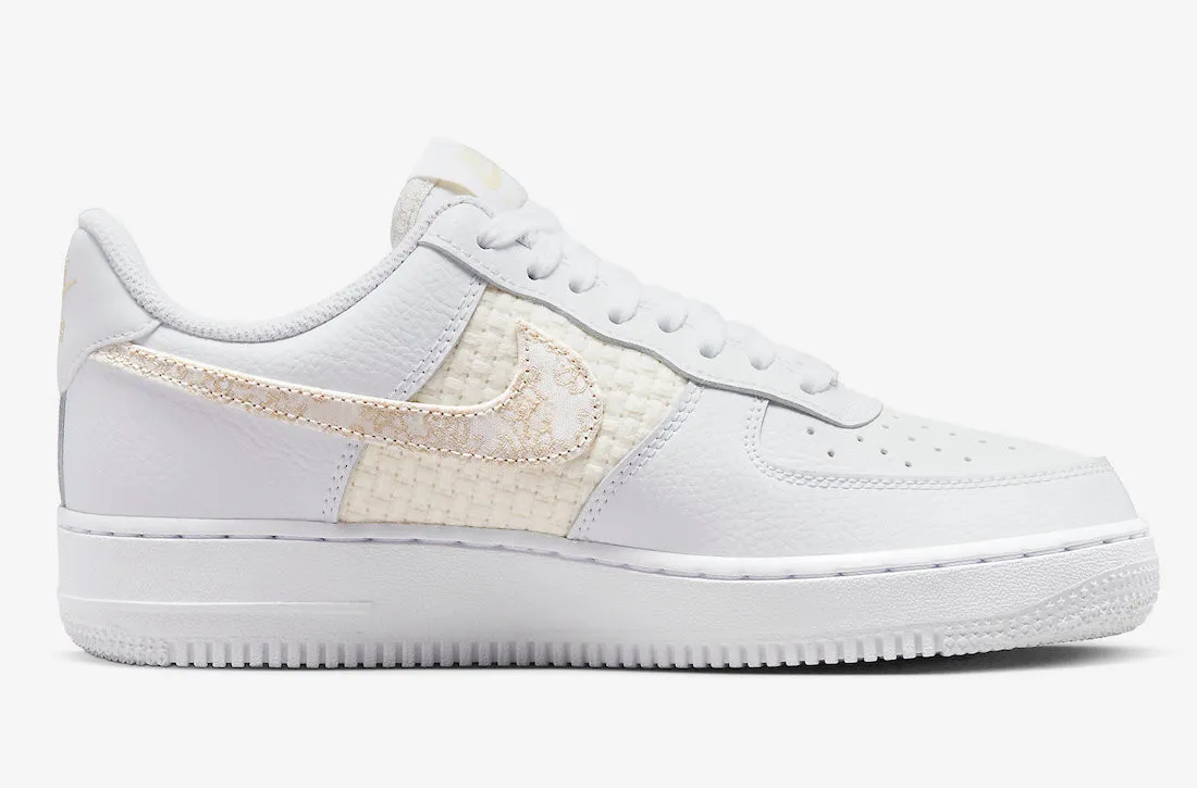 Nike Air Force 1 Low Flower Swoosh White Gold DO9458-100