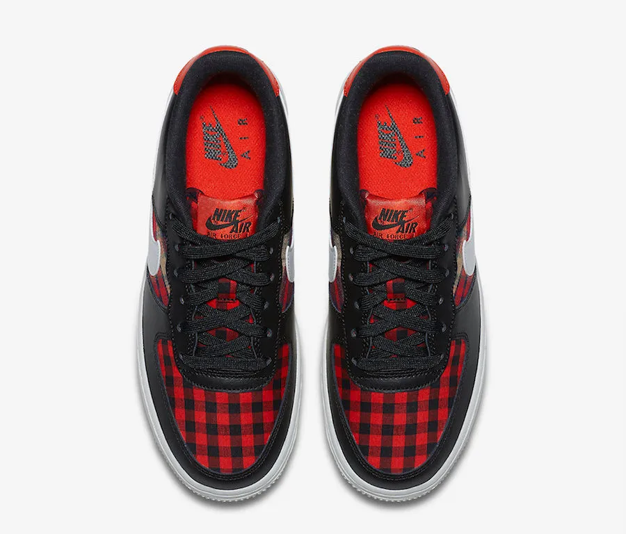 Nike Air Force 1 Low GS Flannel Black Summit White Habanero Red 849345-004