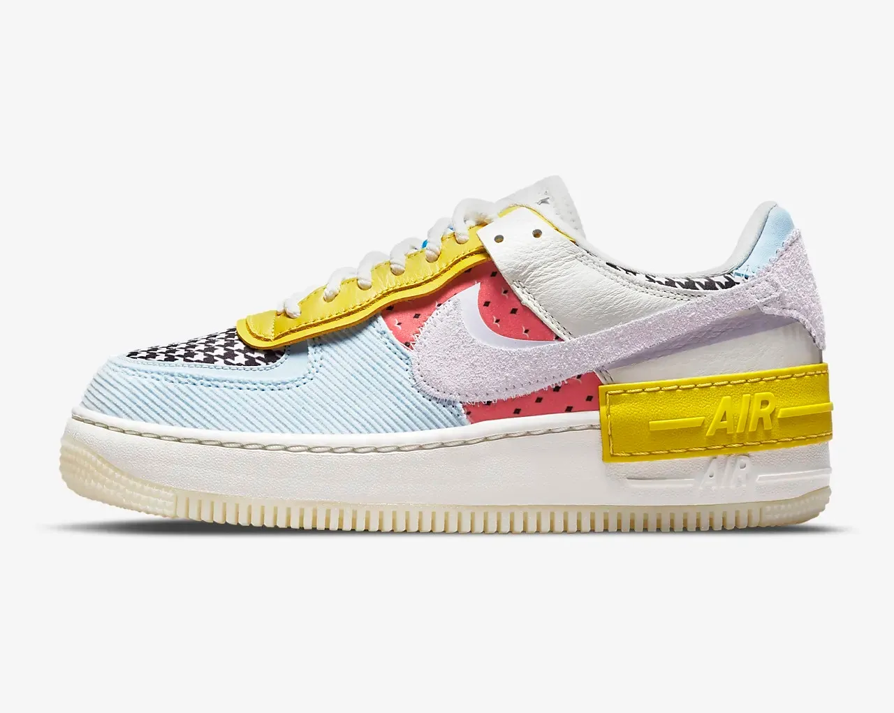 Nike Air Force 1 Low Shadow Multi Print Houndstooth Bright Citron DM8076-100