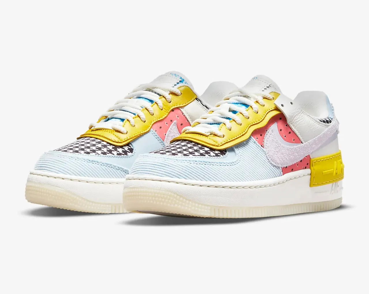 Nike Air Force 1 Low Shadow Multi Print Houndstooth Bright Citron DM8076-100