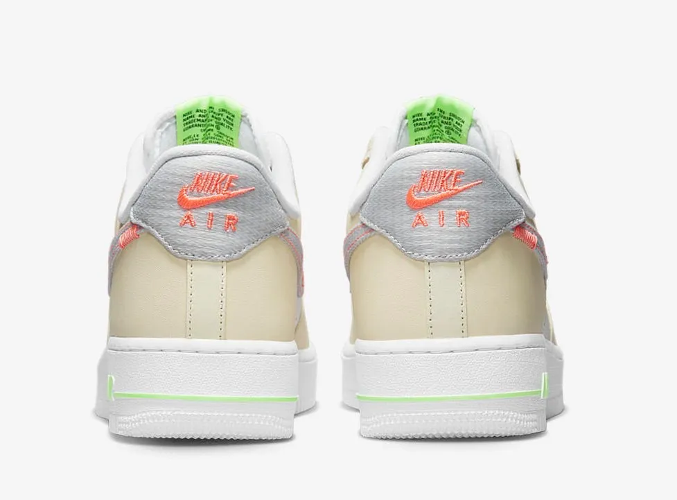 Nike Air Force 1 Low Stitch White Tan Neon FB1852-111