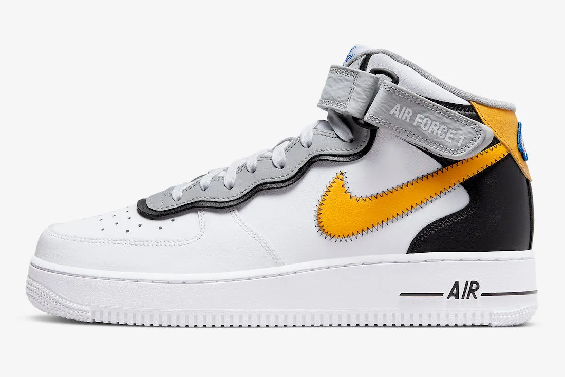 Nike Air Force 1 Mid Athletic Club White Yellow Black DH7451-101