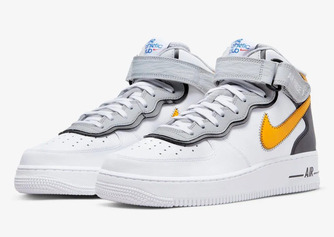 Nike Air Force 1 Mid Athletic Club White Yellow Black DH7451-101