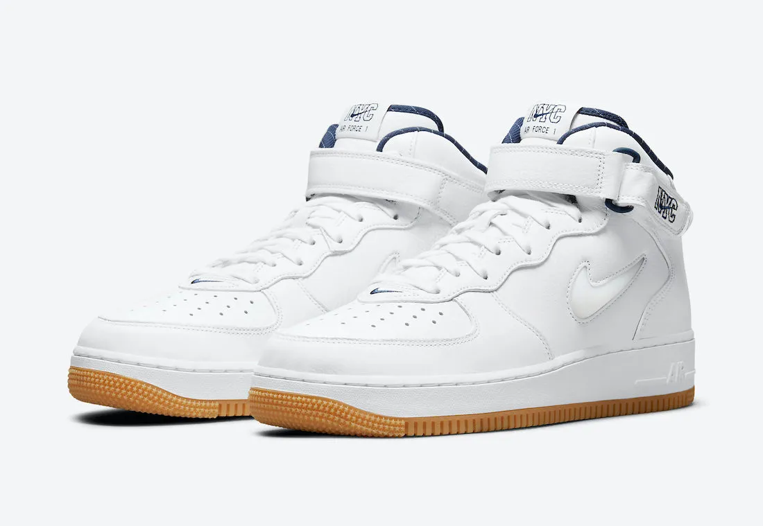 Nike Air Force 1 Mid QS Jewel NYC White Midnight Navy DH5622-100