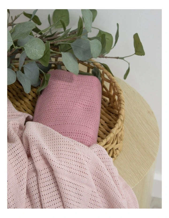 Nordic Cellular Blanket 2 Pack in Dusty Pink/Rose