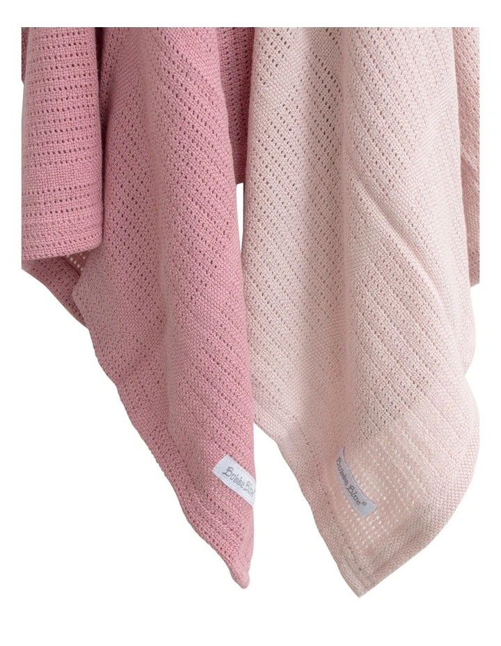 Nordic Cellular Blanket 2 Pack in Dusty Pink/Rose