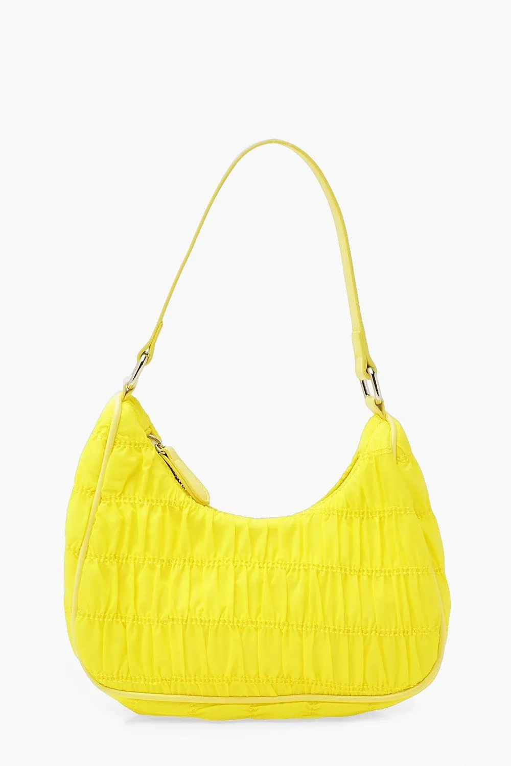 Nylon Ruched Shoulder Bag