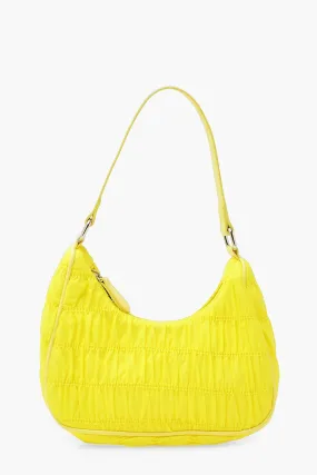 Nylon Ruched Shoulder Bag