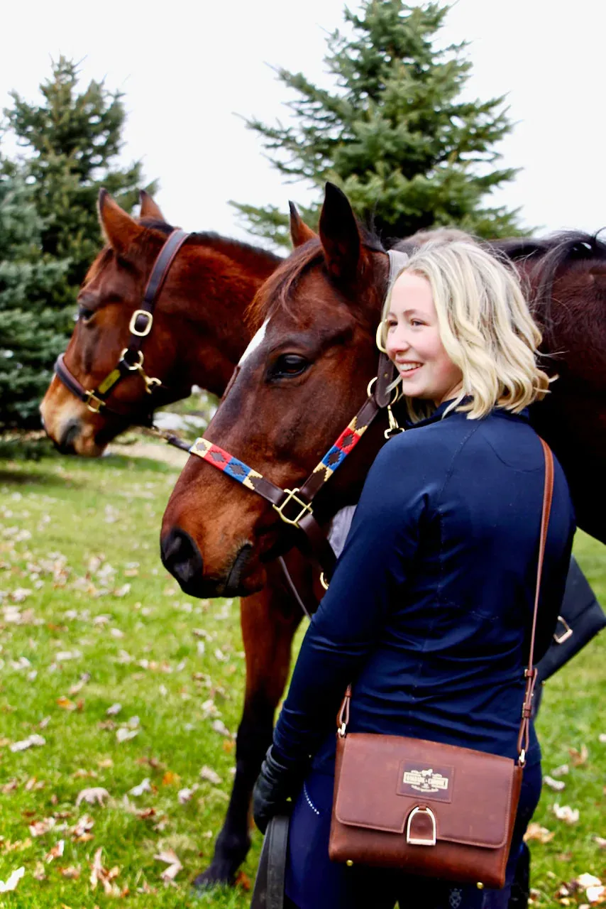 Oakbark & Chrome Equestrian Stirrup Shoulder Bag