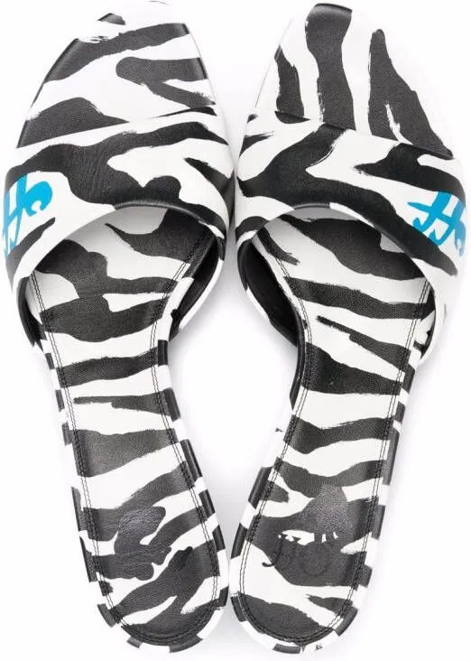 Off-White Allen zebra-print mules Black