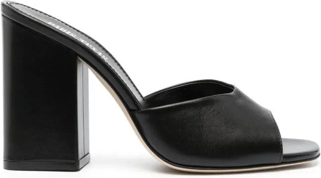 Paris Texas Anja 100mm leather mules Black