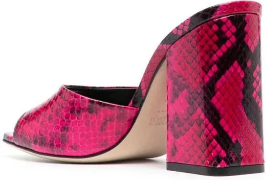 Paris Texas Anja 100mm snakeskin-effect mules Pink