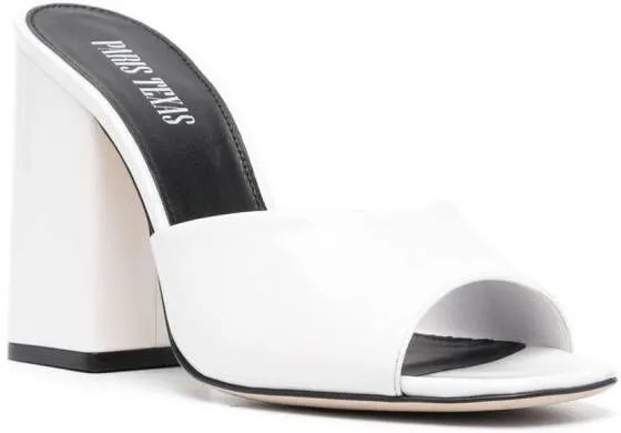 Paris Texas Anja 105mm leather mules White