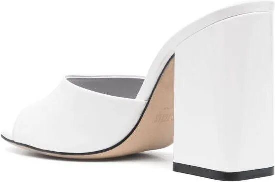 Paris Texas Anja 105mm leather mules White