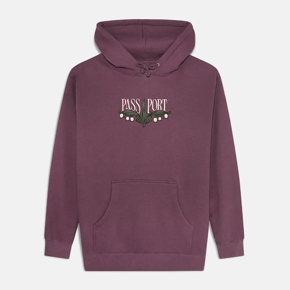 Pass Port Skateboards - Lily Of The Valley Pullover Hooded Sweatshirt - Washed Berry