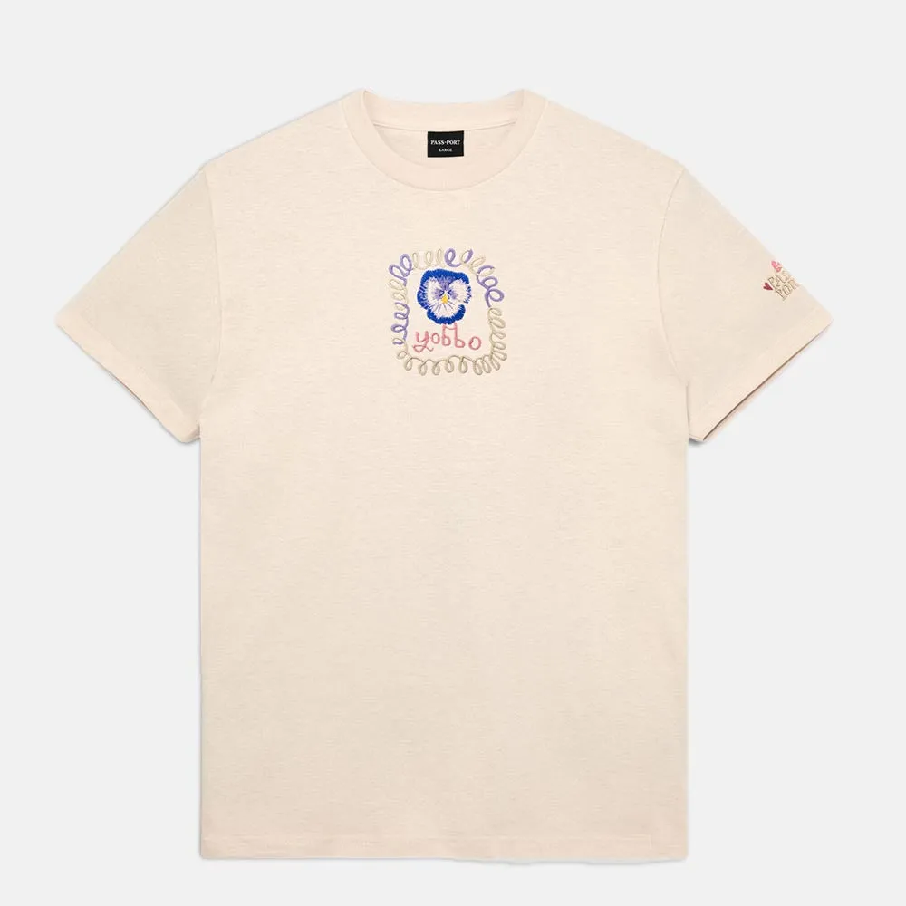 Pass Port Skateboards - Yobbo Embroidered T-Shirt - Natural