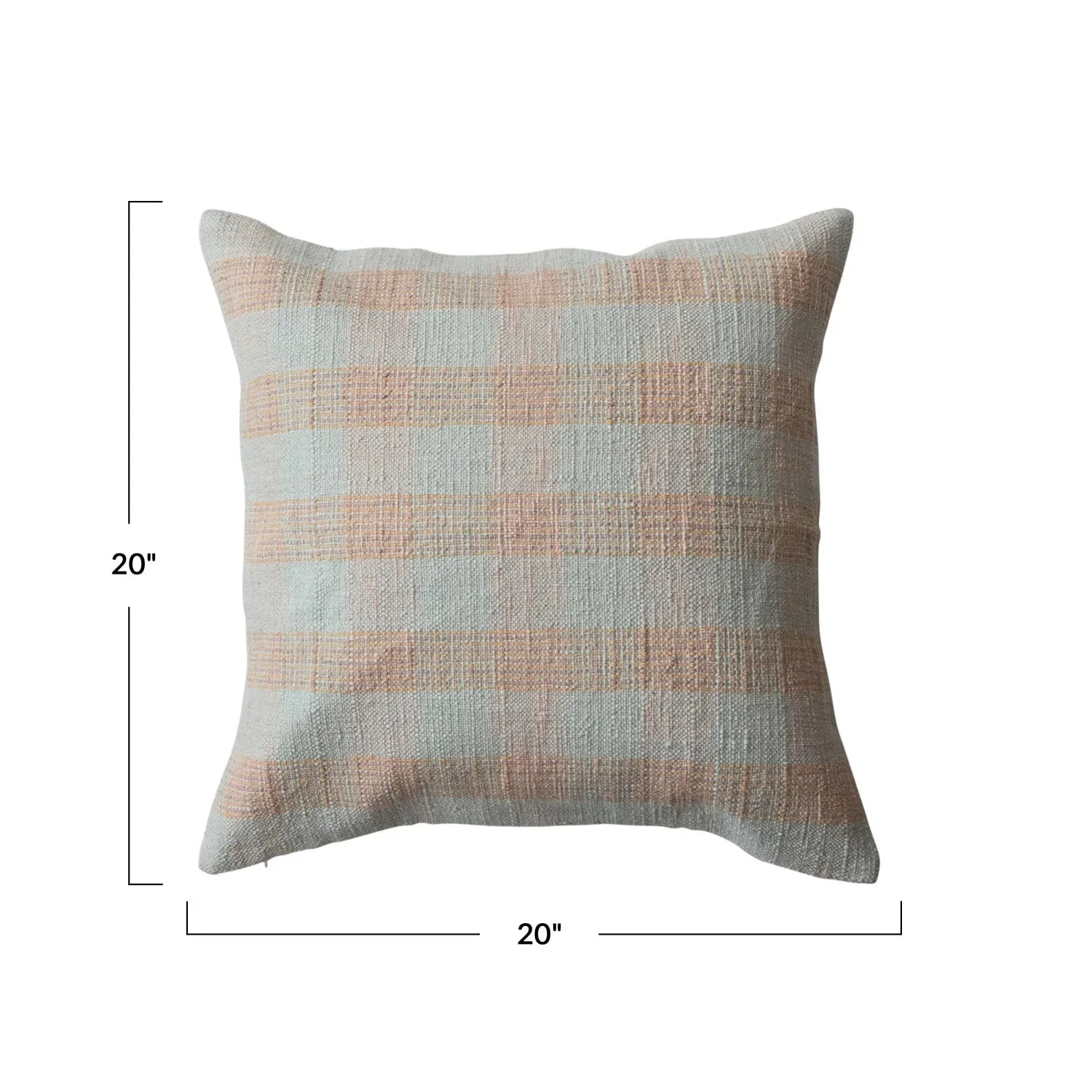 Pink & Tan Plaid 20 Pillow